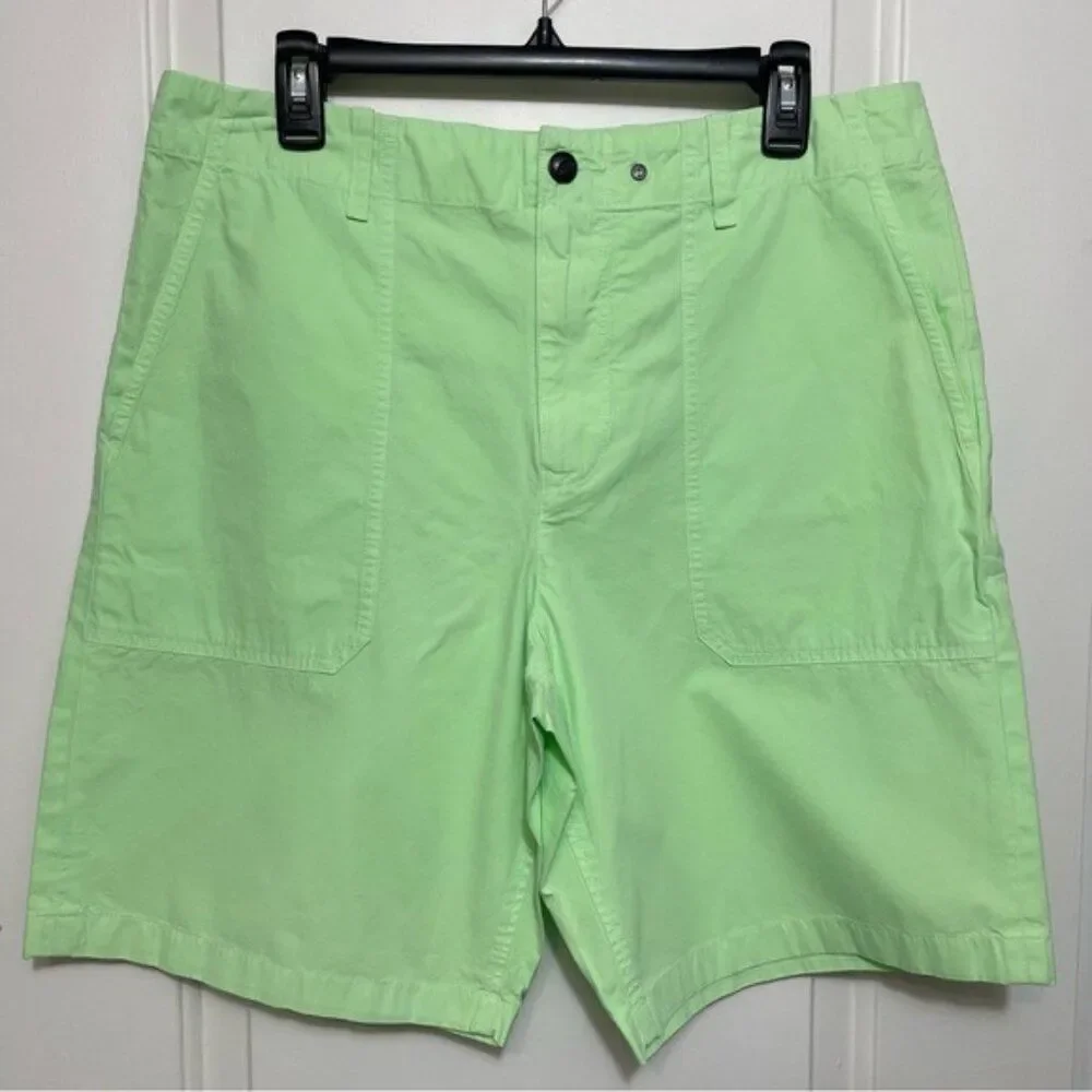 Rag & Bone Cliffe Peached Cotton Field Shorts in Green Size 33